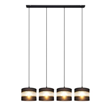Hanglamp aan een koord HELEN 4xE27/15W/230V zwart/gouden
