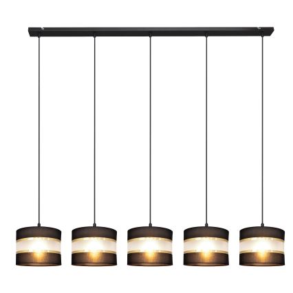 Hanglamp aan een koord HELEN 5xE27/15W/230V zwart/gouden