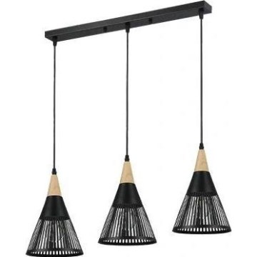 Hanglamp aan een koord HIRA 3xE27/60W/230V zwart