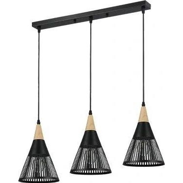 Hanglamp aan een koord HIRA 3xE27/60W/230V zwart