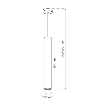 Hanglamp aan een koord HUDSON 1xGU10/8W/230V wit