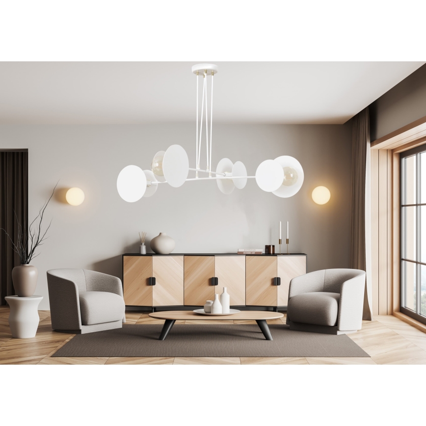 Hanglamp aan een koord IDEA 4xE27/15W/230V wit