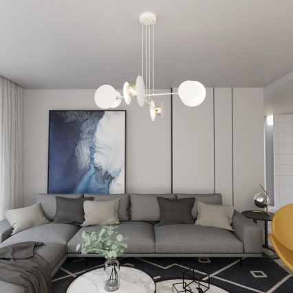 Hanglamp aan een koord IDEA 4xE27/15W/230V wit