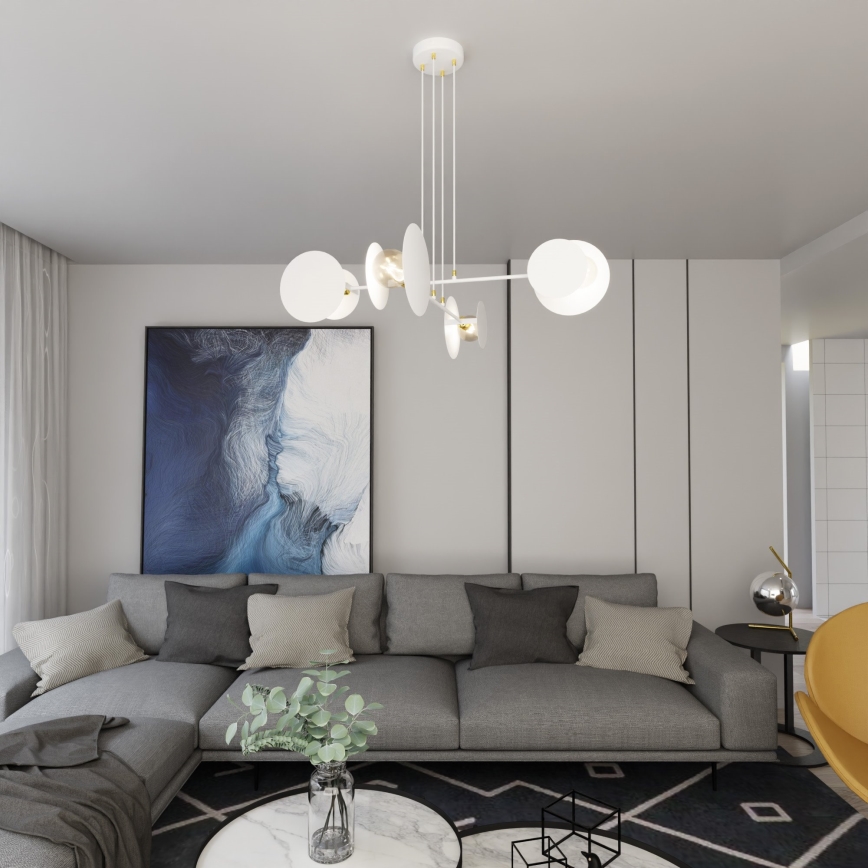 Hanglamp aan een koord IDEA 4xE27/15W/230V wit