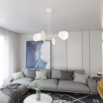 Hanglamp aan een koord IDEA 4xE27/15W/230V wit
