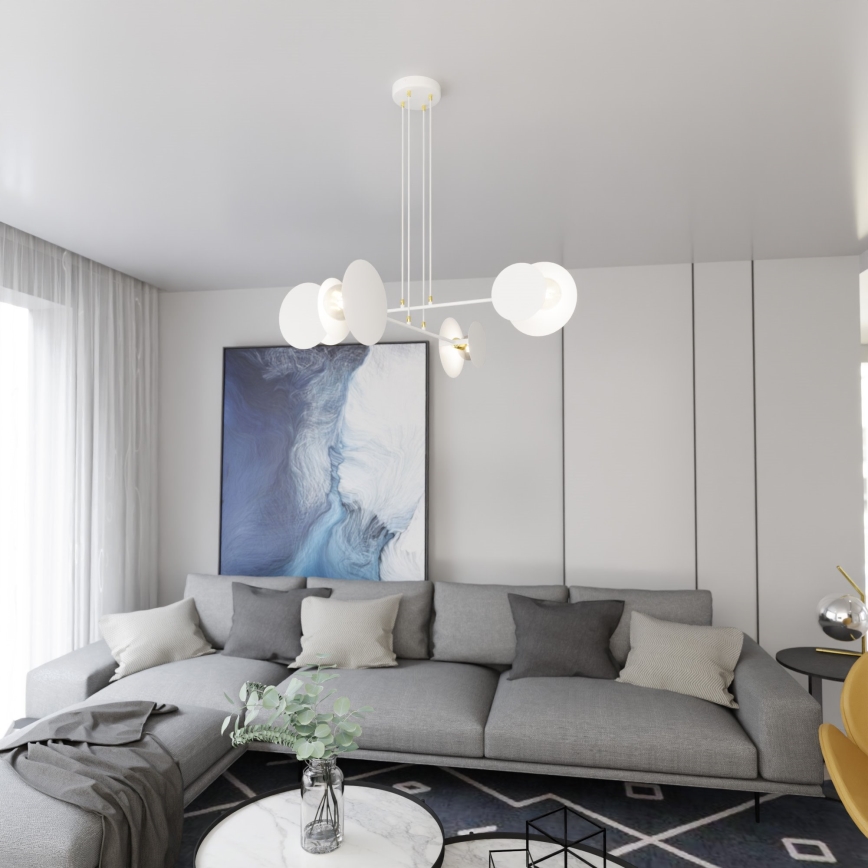 Hanglamp aan een koord IDEA 4xE27/15W/230V wit