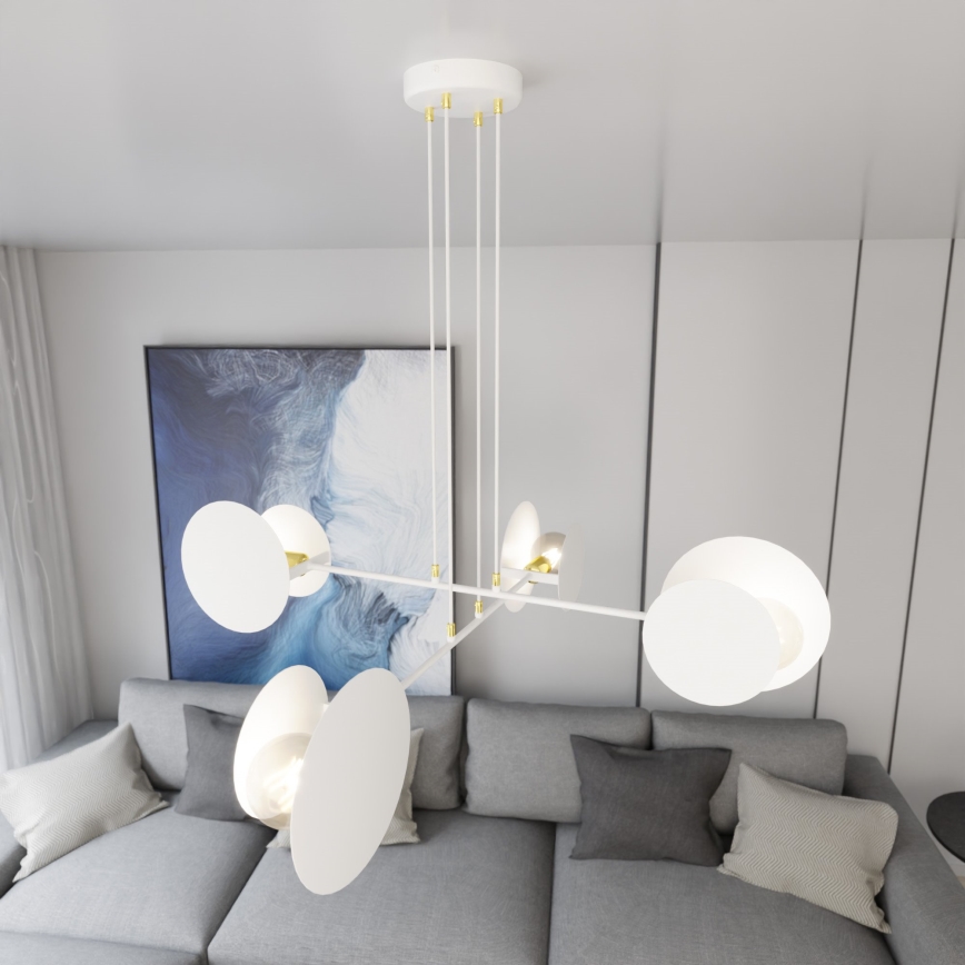 Hanglamp aan een koord IDEA 4xE27/15W/230V wit