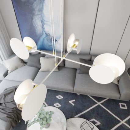 Hanglamp aan een koord IDEA 4xE27/15W/230V wit