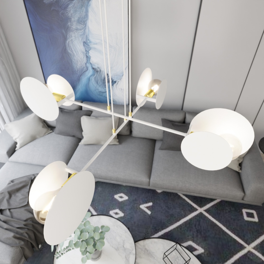 Hanglamp aan een koord IDEA 4xE27/15W/230V wit