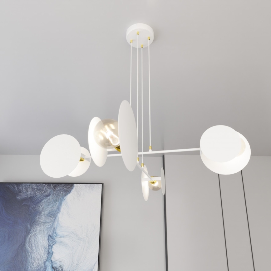 Hanglamp aan een koord IDEA 4xE27/15W/230V wit