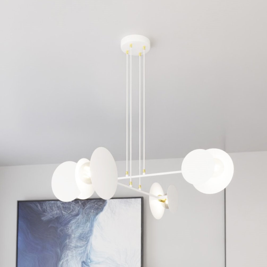 Hanglamp aan een koord IDEA 4xE27/15W/230V wit