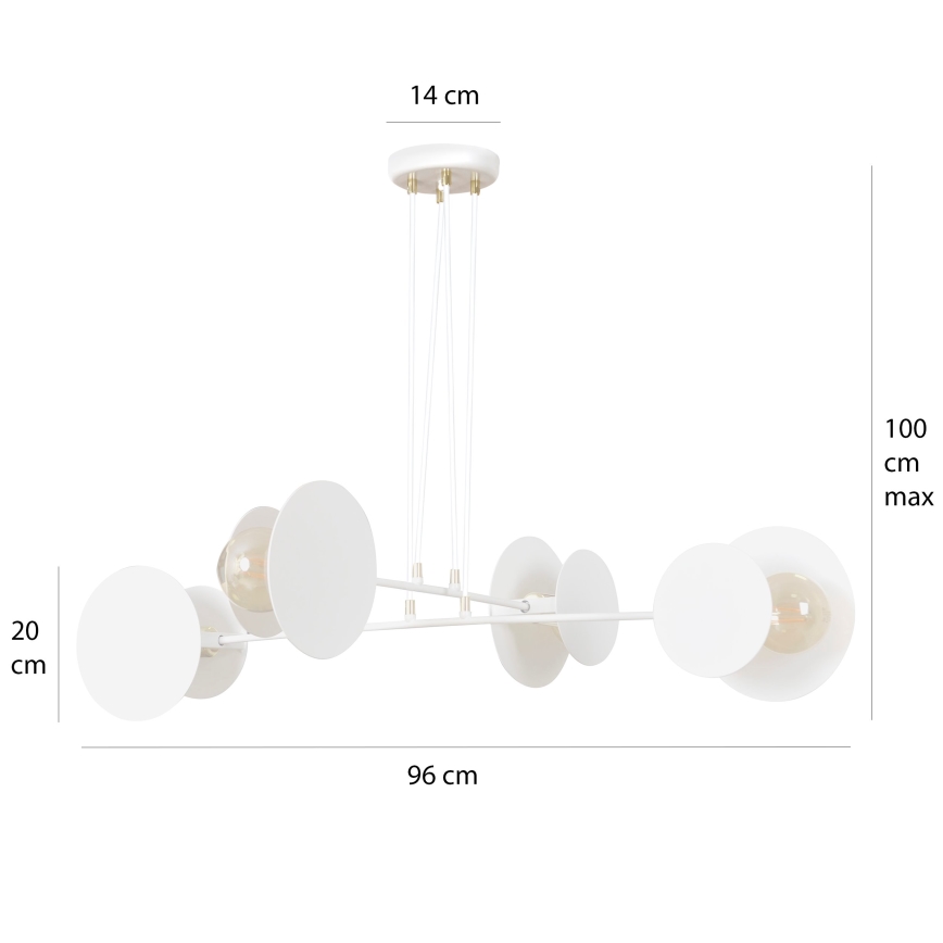 Hanglamp aan een koord IDEA 4xE27/15W/230V wit