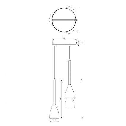 Hanglamp aan een koord ISTAPPAR 3xE27/60W/230V zwart