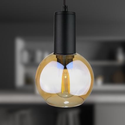 Hanglamp aan een koord JANTAR BLACK 1xE27/60W/230V