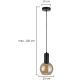 Hanglamp aan een koord JANTAR BLACK 1xE27/60W/230V