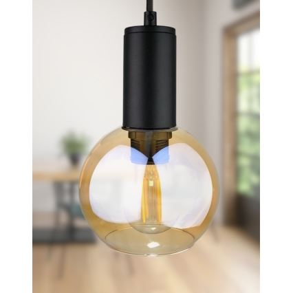 Hanglamp aan een koord JANTAR BLACK 2xE27/60W/230V