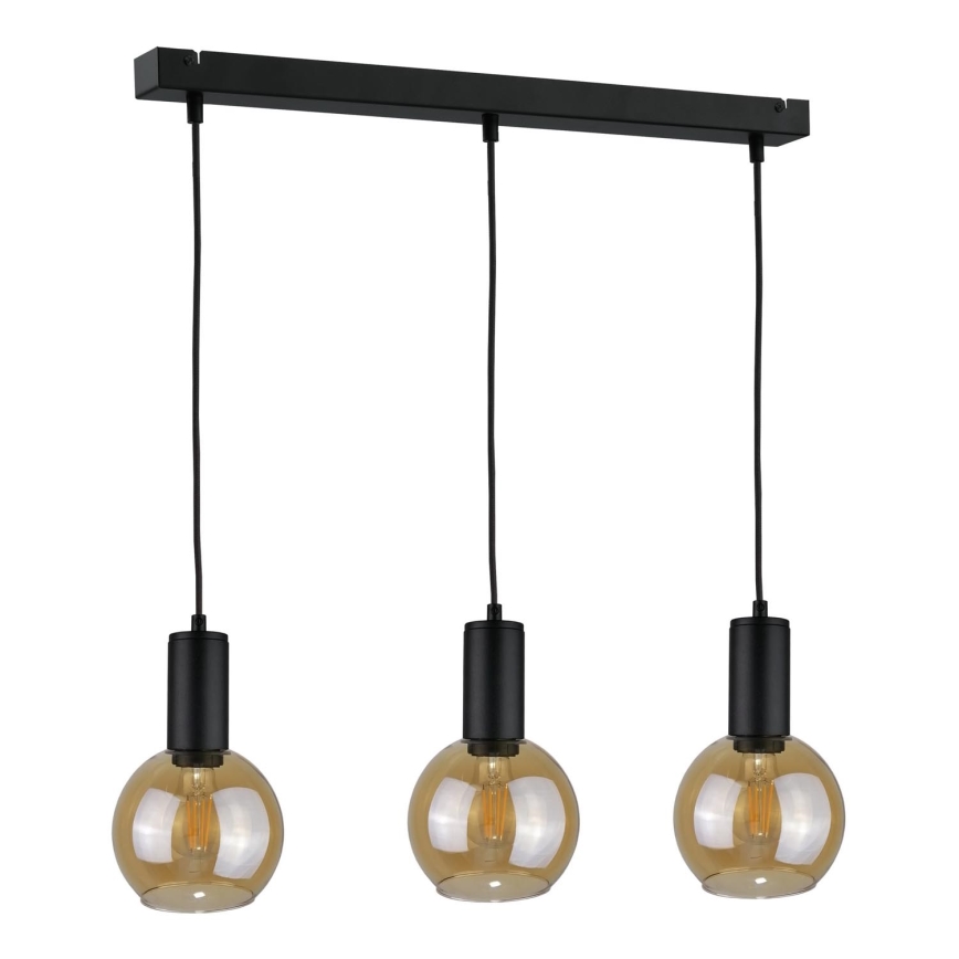 Hanglamp aan een koord JANTAR BLACK 3xE27/60W/230V