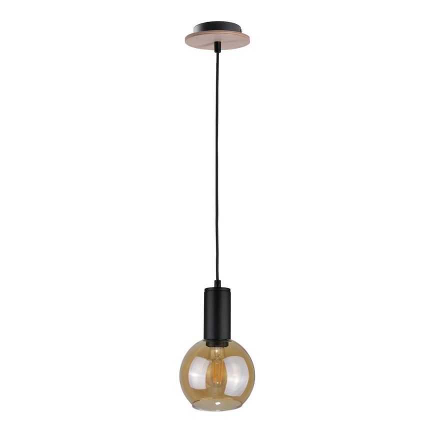 Hanglamp aan een koord JANTAR WOOD 1xE27/60W/230V