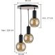Hanglamp aan een koord JANTAR WOOD 3xE27/60W/230V diameter 30 cm