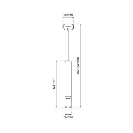 Hanglamp aan een koord JOKER 1xGU10/25W/230V zwart/goud