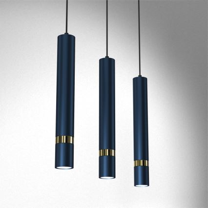 Hanglamp aan een koord JOKER 3xGU10/25W/230V blauw