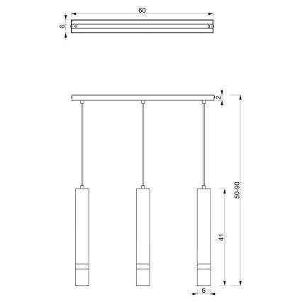 Hanglamp aan een koord JOKER 3xGU10/25W/230V blauw