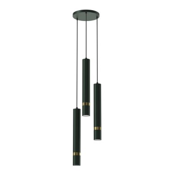 Hanglamp aan een koord JOKER 3xGU10/8W/230V groen/goud