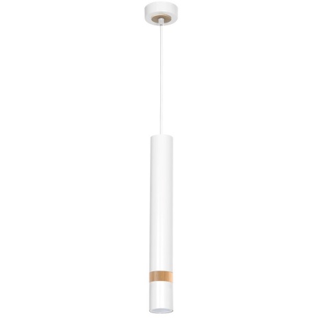 Hanglamp aan een koord JOKER WHITE WOOD 1xGU10/8W/230V