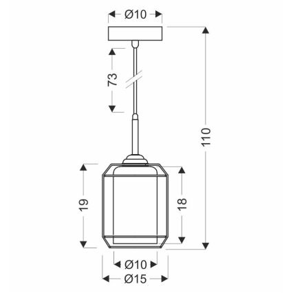 Hanglamp aan een koord JONERA 1xE27/40W/230V zwart