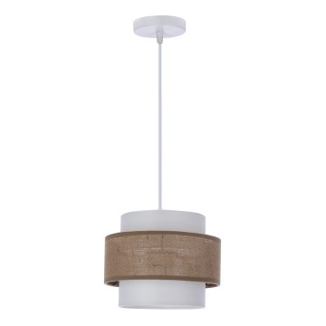 Hanglamp aan een koord JUTA 1xE27/40W/230V bruin/wit