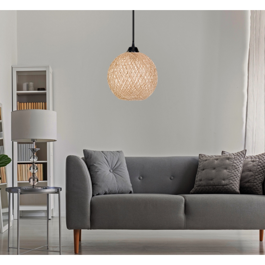 Hanglamp aan een koord JUTE 1xE27/60W/230V beige