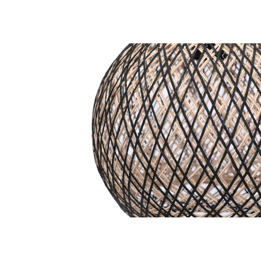 Hanglamp aan een koord JUTE 1xE27/60W/230V zwart