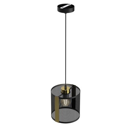 Hanglamp aan een koord KAGA 1xE27/60W/230V zwart/gouden