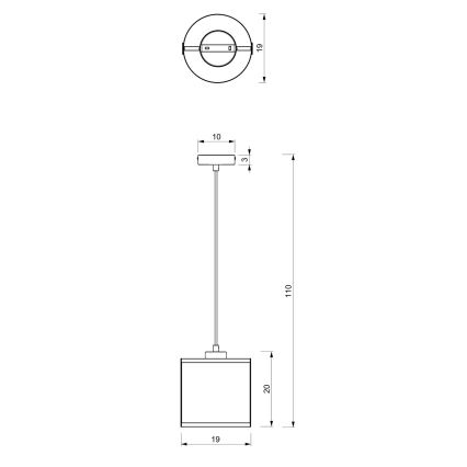 Hanglamp aan een koord KAGA 1xE27/60W/230V zwart/gouden