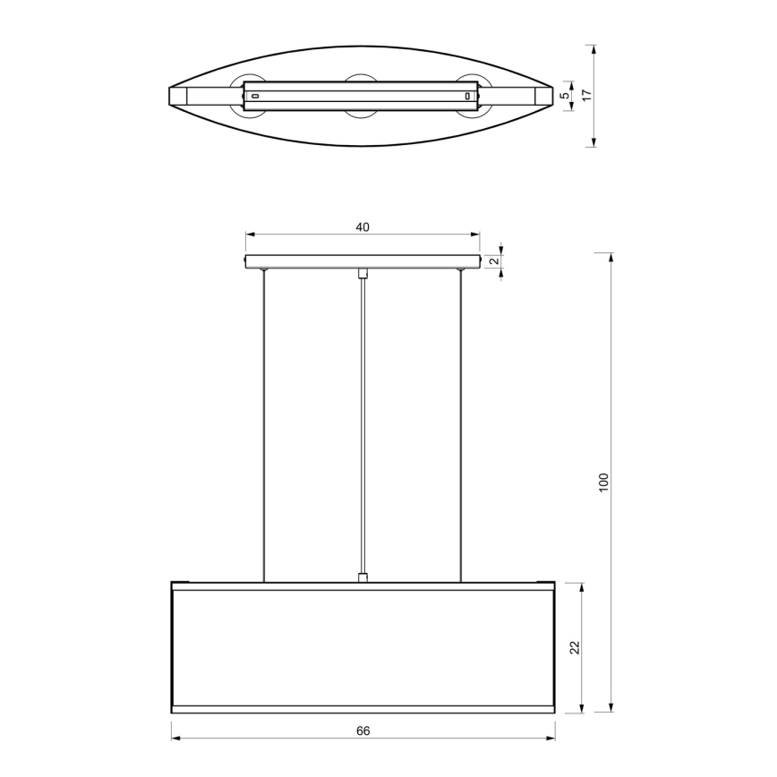 Hanglamp aan een koord KAGA 3xE27/60W/230V zwart/gouden