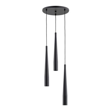 Hanglamp aan een koord KALINI 3xGU10/40W/230V diameter 30 cm zwart