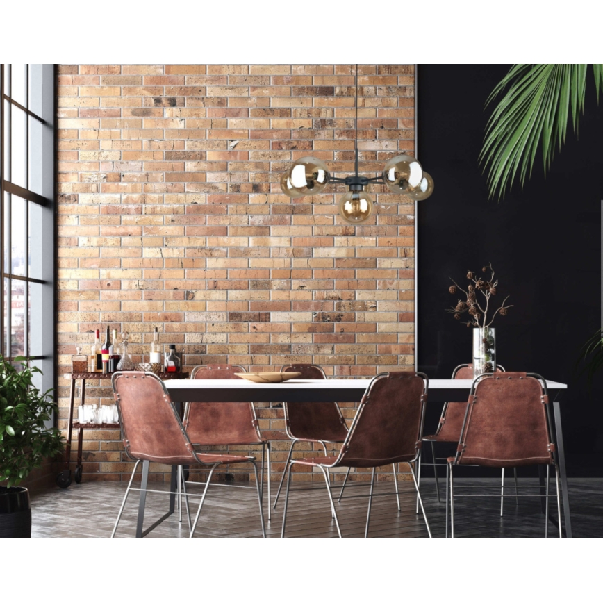 Hanglamp aan een koord KALIOPE II 6xE14/50W/230V zwart/gerookt beige