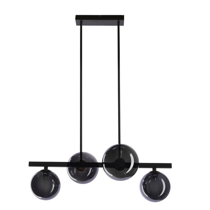 Hanglamp aan een koord KAMA 4xG9/28W/230V zwart/gerookt zwart