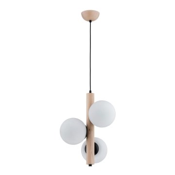 Hanglamp aan een koord KANET 3xE14/40W/230V beige/wit