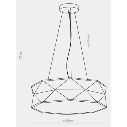 Hanglamp aan een koord KANTOOR 1xE27/15W/230V grijs