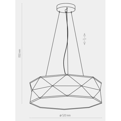 Hanglamp aan een koord KANTOOR 1xE27/15W/230V zwart