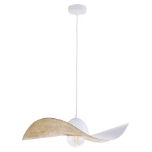 Hanglamp aan een koord KAPELLO 1xE27/60W/230V diameter 55 cm wit/gouden