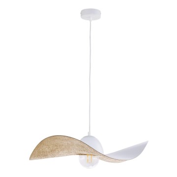 Hanglamp aan een koord KAPELLO 1xE27/60W/230V diameter 55 cm wit/gouden