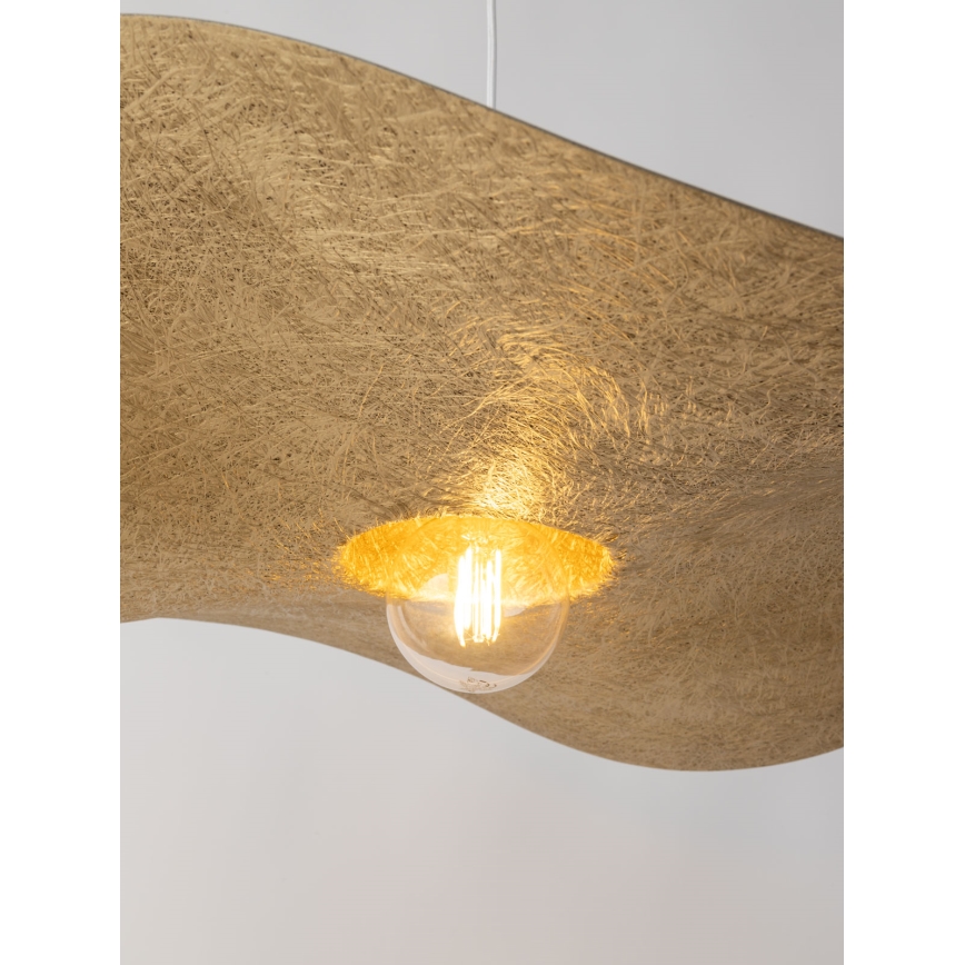 Hanglamp aan een koord KAPELLO 1xE27/60W/230V diameter 55 cm wit/gouden