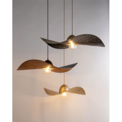 Hanglamp aan een koord KAPELLO 1xE27/60W/230V diameter 55 cm zwart/koper