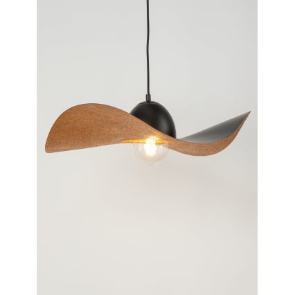 Hanglamp aan een koord KAPELLO 1xE27/60W/230V diameter 55 cm zwart/koper