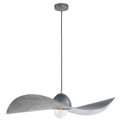 Hanglamp aan een koord KAPELLO 1xE27/60W/230V diameter 76 cm grijs/zilver