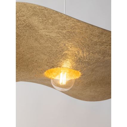 Hanglamp aan een koord KAPELLO 1xE27/60W/230V diameter 76 cm wit/gouden