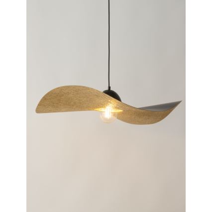 Hanglamp aan een koord KAPELLO 1xE27/60W/230V diameter 76 cm zwart/gouden