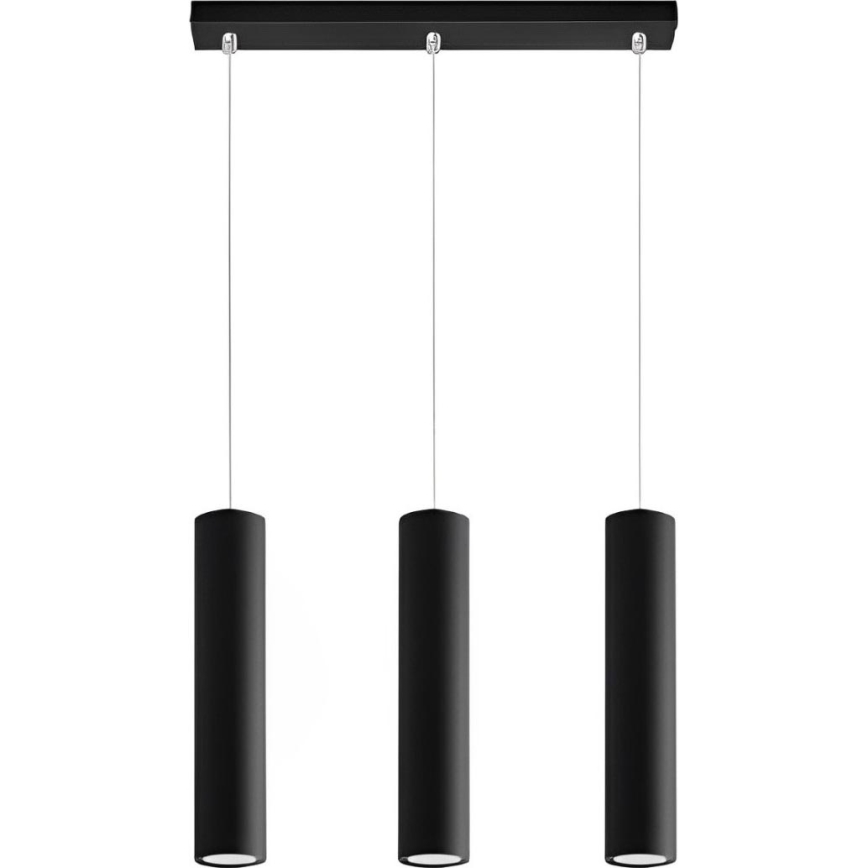 Hanglamp aan een koord KARADON 3xGU10/30W/230V zwart